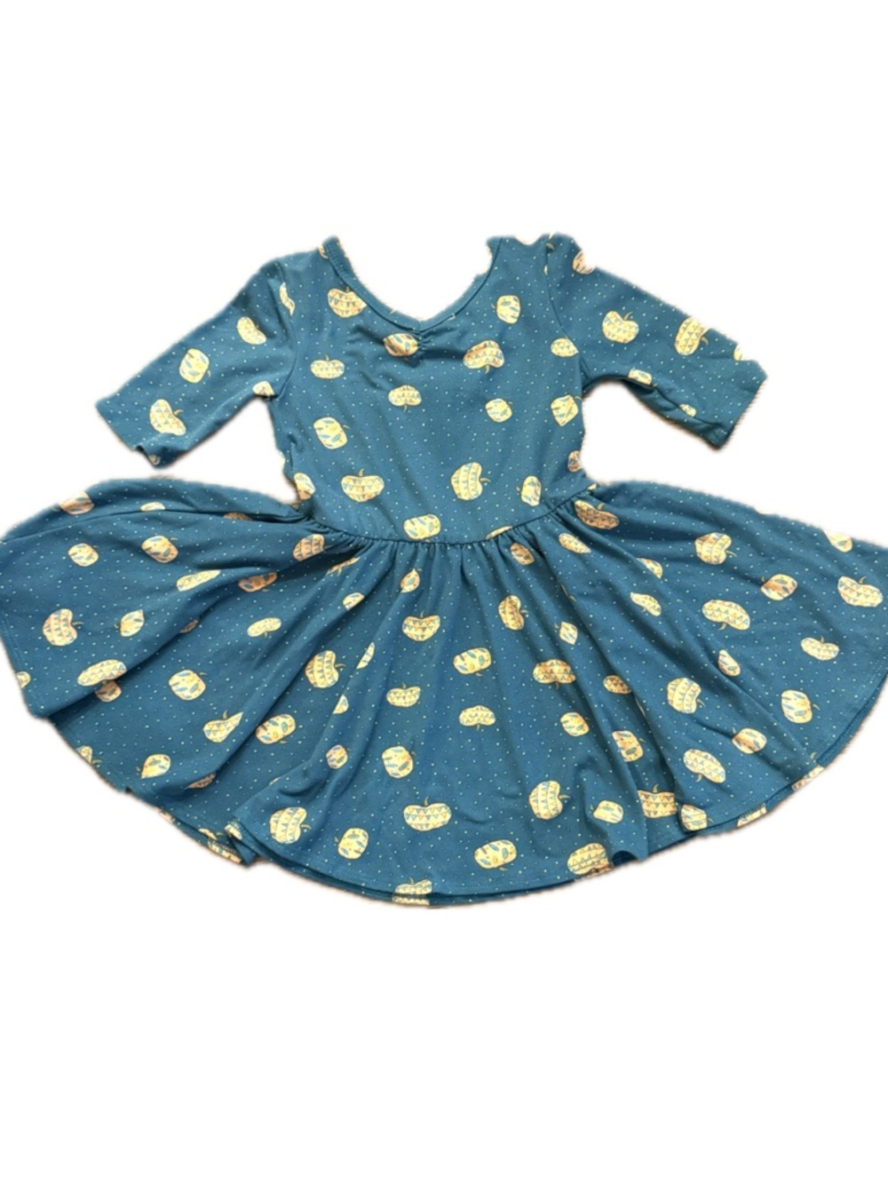 Dot Dot Smile Toddler Girl Dress 2T Pumpkin Print Twirl Dress Fall Halloween